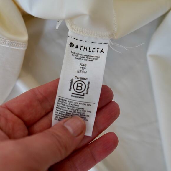 Athleta‎ XXS Cosmic Layer Dress, White Long Dress Shirtdress Button, Work - Picture 4 of 5